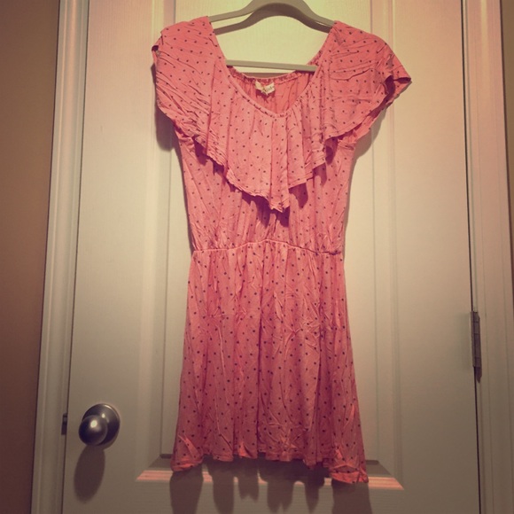 Flower pink polka dot dress