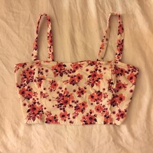 Caged back floral bralette
