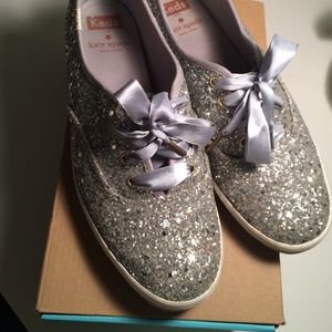 Kate spade sliver sparkle keds