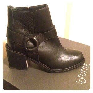 LD Tuttle black leather bootie.