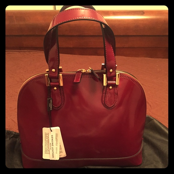 Alberta Di Canio Manolo Handbag in Red Amarena NWT