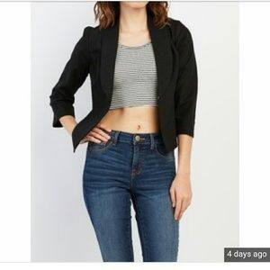 The Limited 3/4 Sleeve Black Blazer