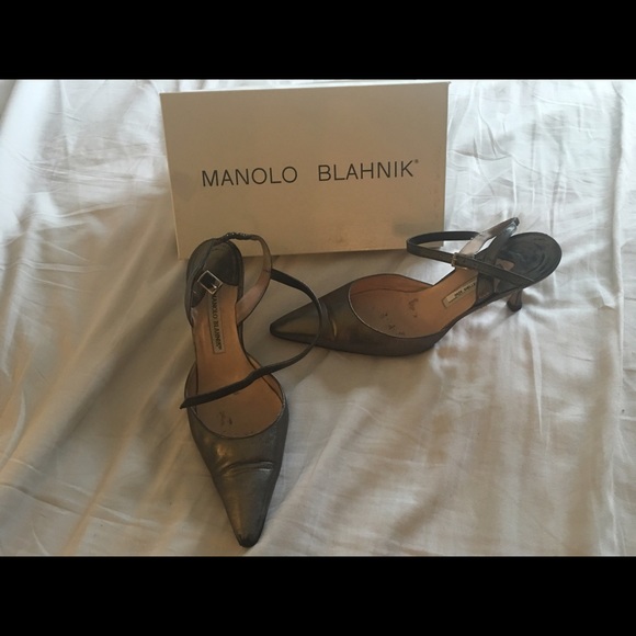 Manolo Blahnik silver heels