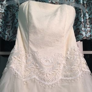 White floor length gown
