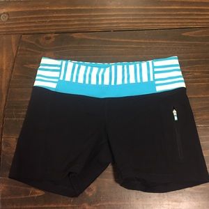Lululemon Athletica Blue/White Stripe Shorts