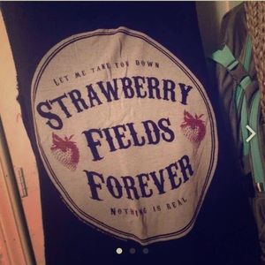 Beattles lyric distressed loose tank