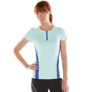 FILA Quarter-Zip Active Tee in Ice Blue