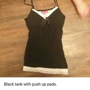 Black tank with push up pads