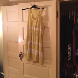 Yellow and white striped dress