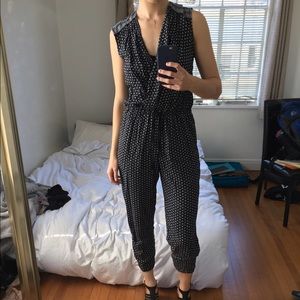 Romper / Jumpsuit in dark blue with flower pattern