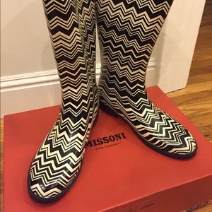 Missoni for Target black and white rain boots