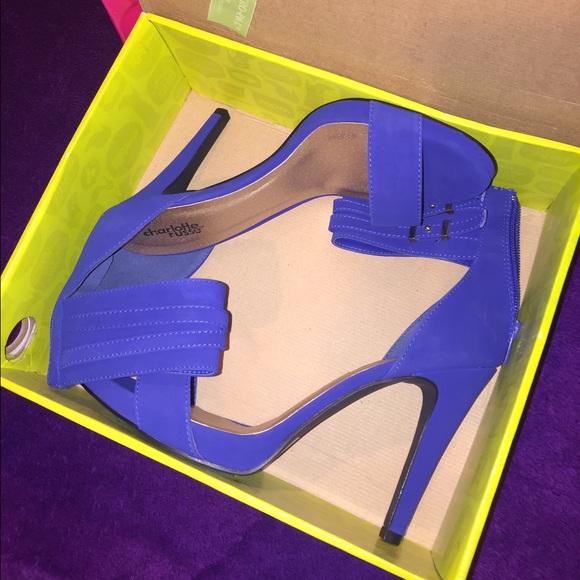 Blue high heels