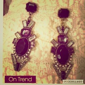 "DIAMONDS AND PEARLS MODERN AZTEC/DECO EARRINGS