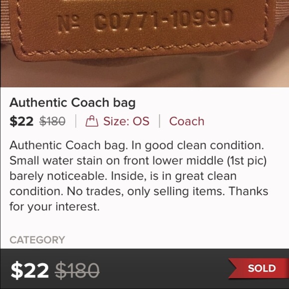 Authentic Coach Bag