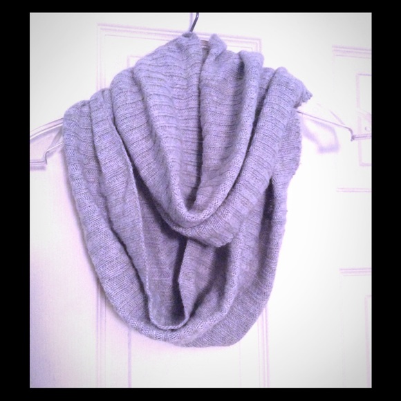Gray Knit Infinity Scarf