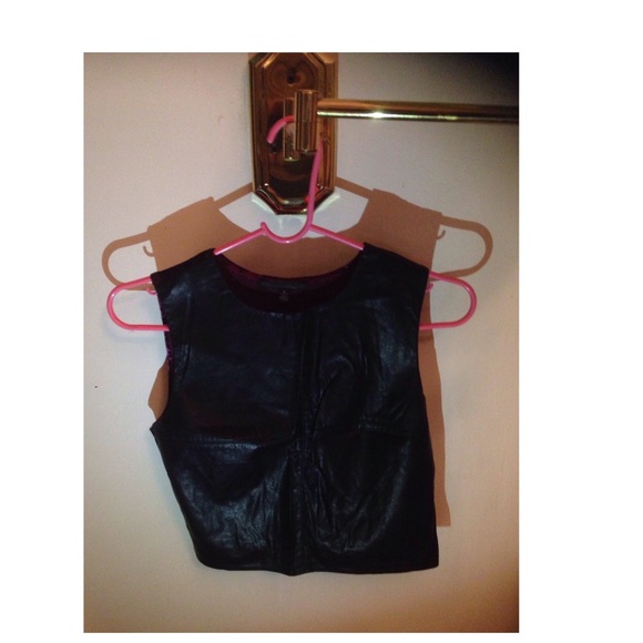 Urban outfitters leather/velvet crop top - Picture 1 of 2