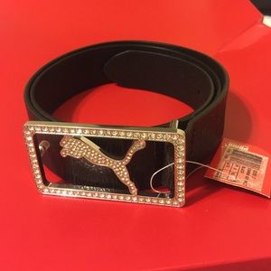 Puma diamond leather belt