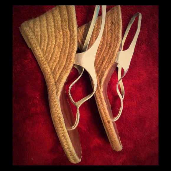 Steve Madden Metallic Silver Strapped Wedge