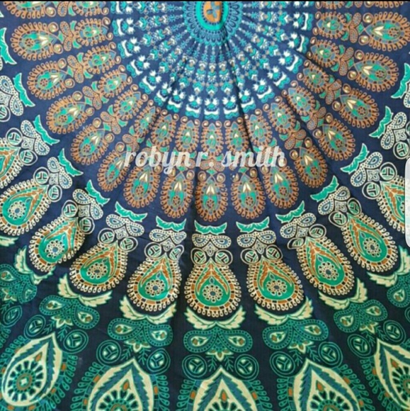 🌼Mandala Tapestry 'Blue Peacock' - Picture 3 of 3