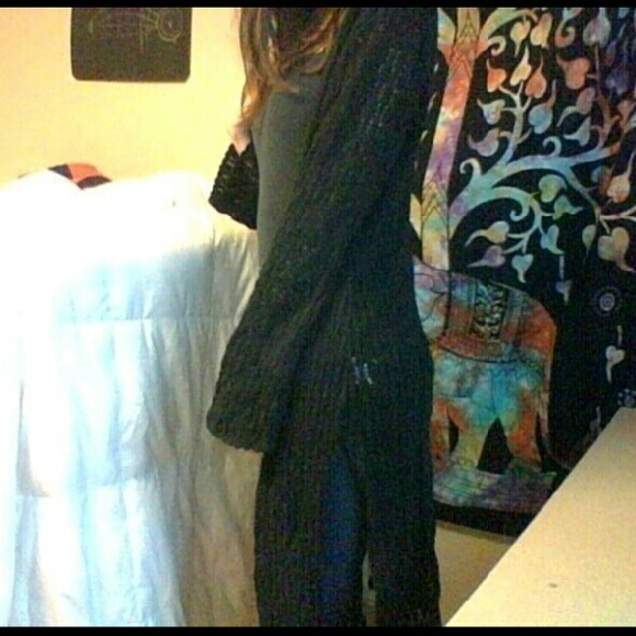 Black crochet cardigan