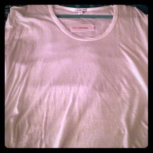 James Perse white tee w/shirred side