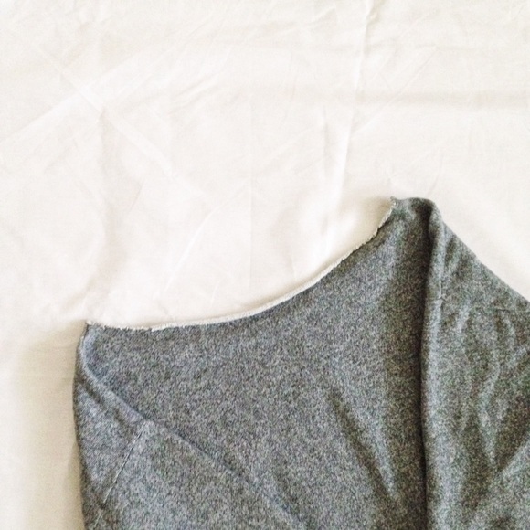 Grey Speckled Off the Shoulder Crop Sweater - Picture 1 of 3