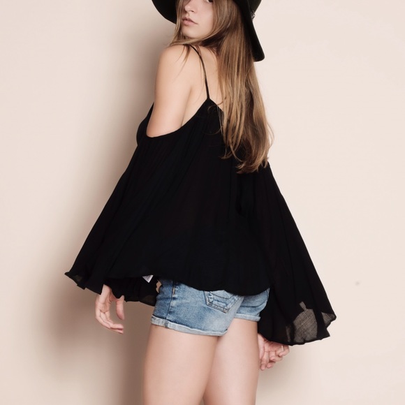 "Stars" Off Shoulder Bell Sleeve Top - Picture 2 of 4