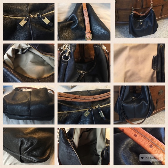 G.I.L.I black double zip with croc accent straps. - Picture 3 of 4