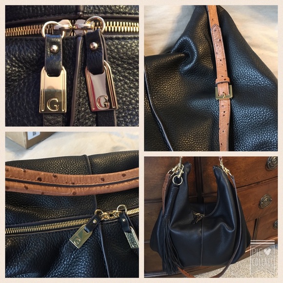 G.I.L.I black double zip with croc accent straps. - Picture 4 of 4