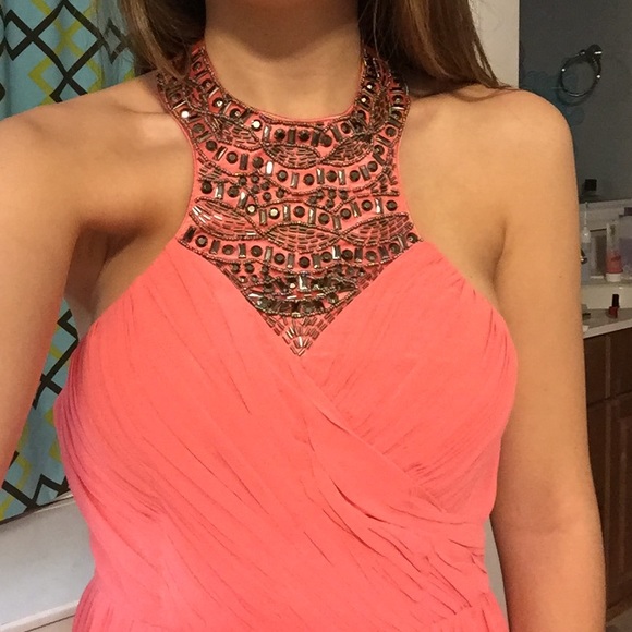 Pink Beaded Prom Dress - Picture 4 of 4