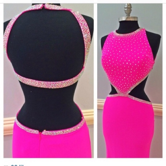 Brand new hot ponk Jovani dress - Picture 2 of 4