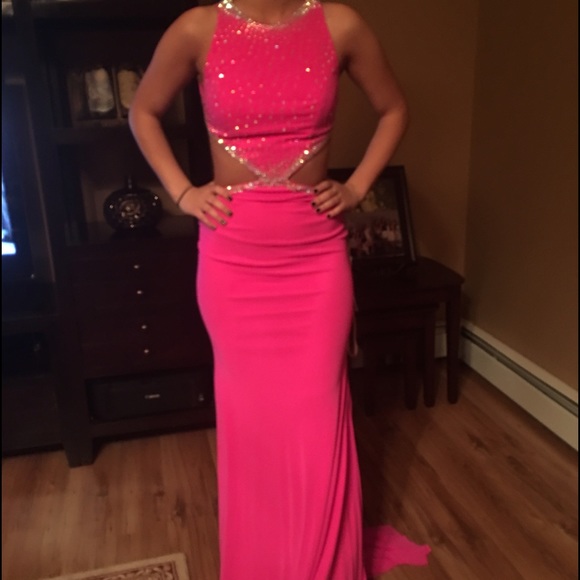 Brand new hot ponk Jovani dress - Picture 3 of 4