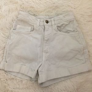 American Apparel High Waisted White Shorts