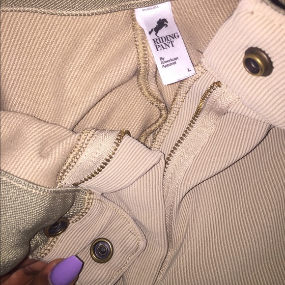 Tan American Apparel Riding Pants
