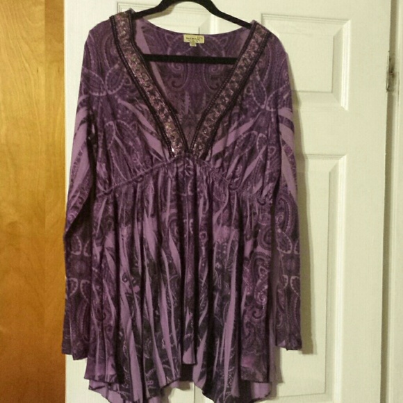 Long sleeve purple tunic