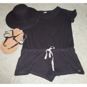 Black Cotton Romper