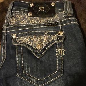 Miss Me boot cut jeans with lace and bling!