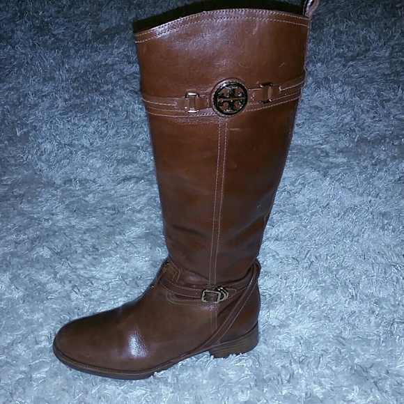 Tory Burch 'Calista' Tall Flat Riding Boots Brown