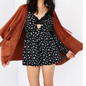 Plunge long sleeved romper