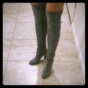 Highland suede over the knee otk grey boots