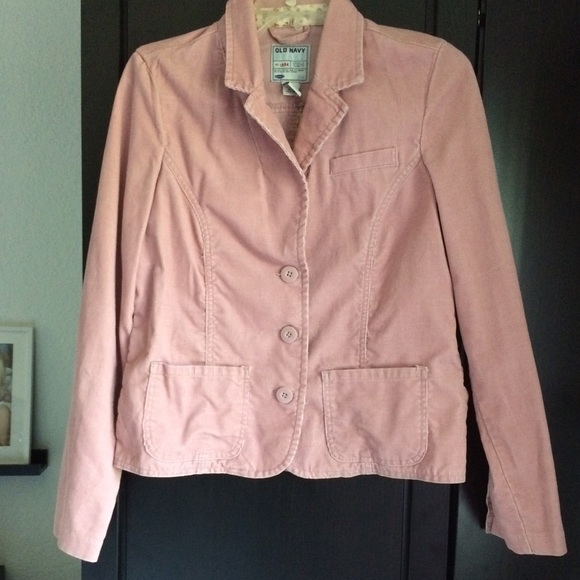 Corduroy pink button down jacket size medium