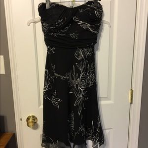 Strapless black dress