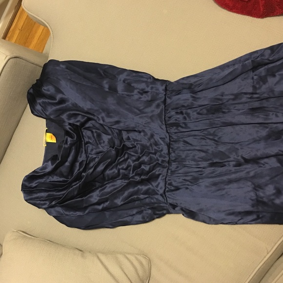 Navy blue 100% silk dress.