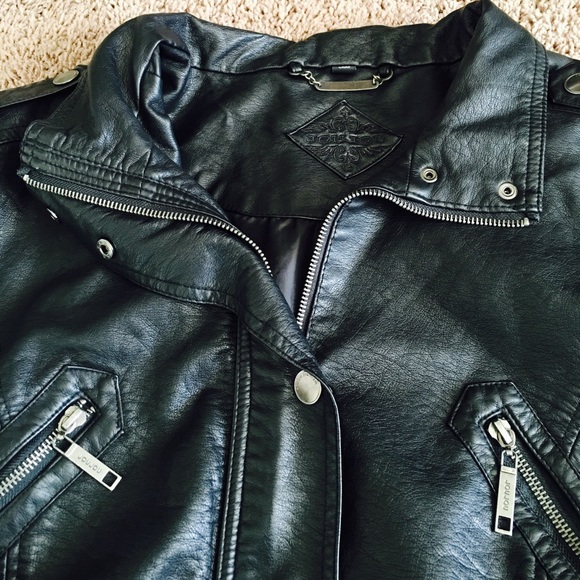 Black, faux leather jacket, NWOT, 3X