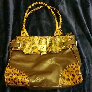 New York & Company brown cheetah print handbag