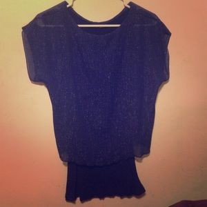 Express extra small sparkly blue top