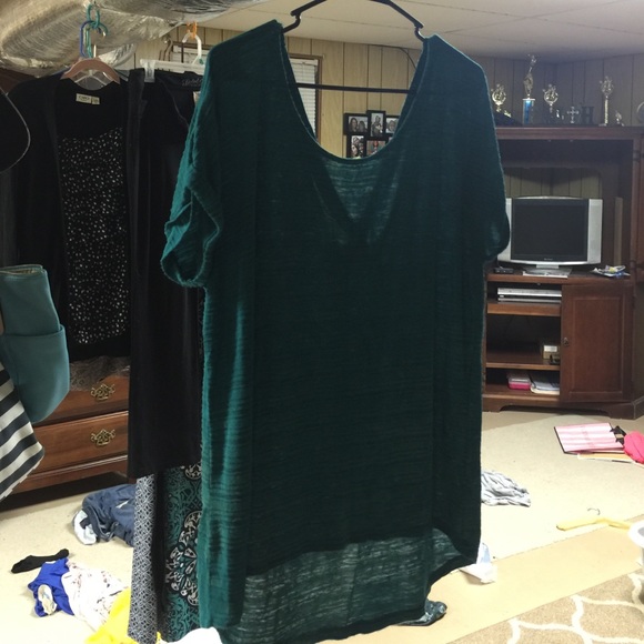 Teal high to low Maurices criss cross shirt