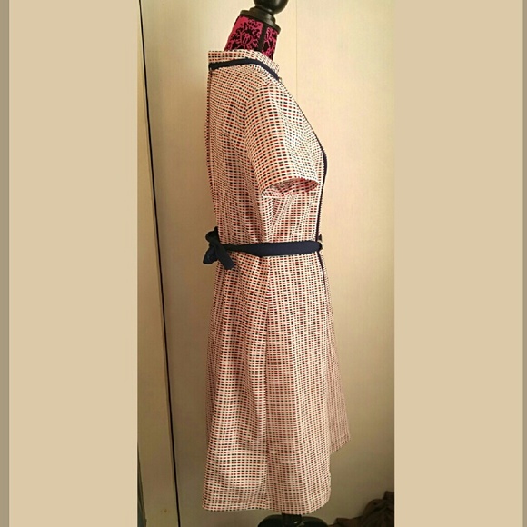 SOLD Vintage plus size dress red blue XL - Picture 3 of 4