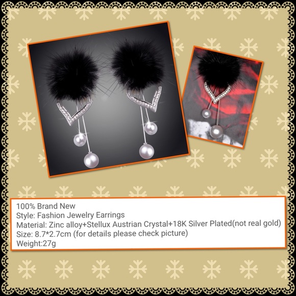 π Hollow heart hanging faux pearl drop earrings - Picture 2 of 2