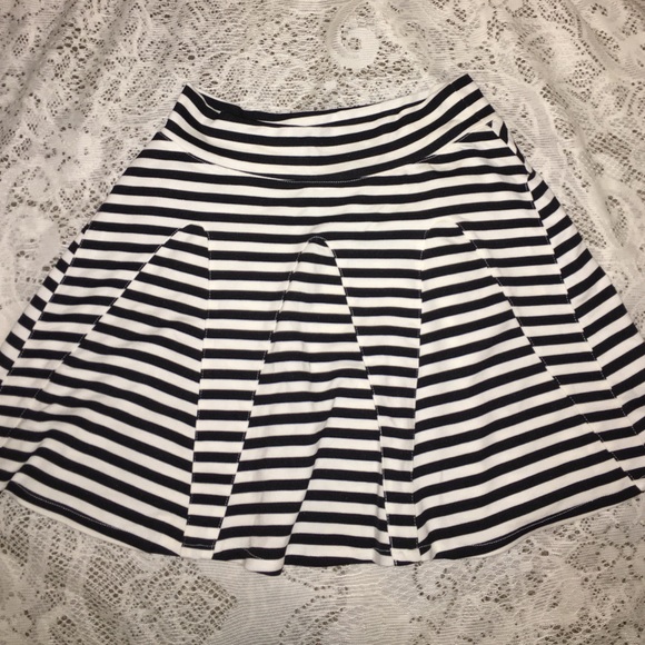Black and white striped skirt